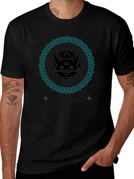 Namaste Cat Graphic T-Shirt - Unique Design
