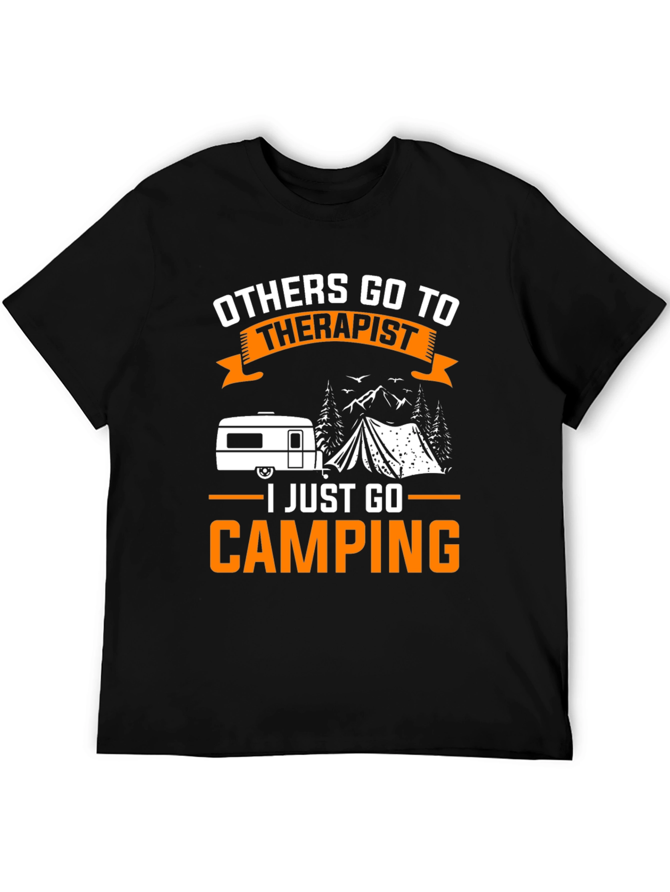Camping Therapist Black Graphic Tee