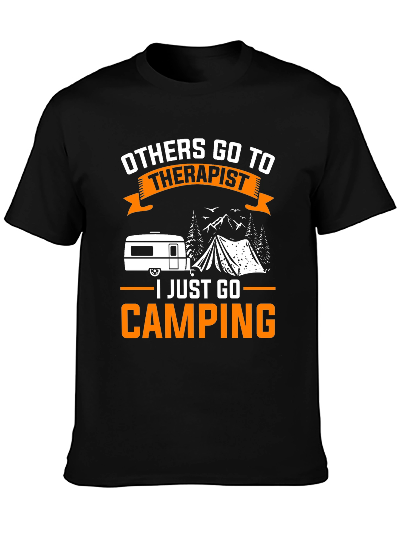 Camping Therapist Black Graphic Tee