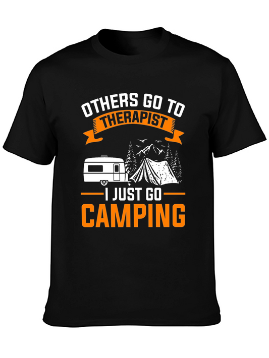 Camping Therapist Black Graphic Tee