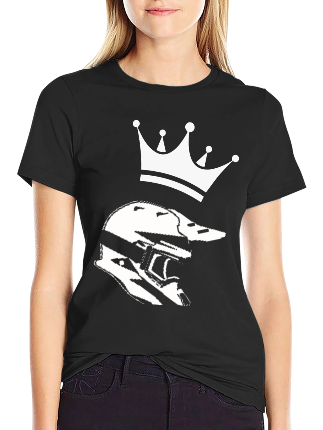 Helmet King Graphic Tee - Black Cotton Blend T-Shirt