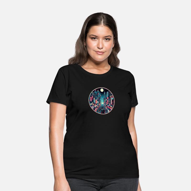Neon Cityscape Retro Futurism Art 3