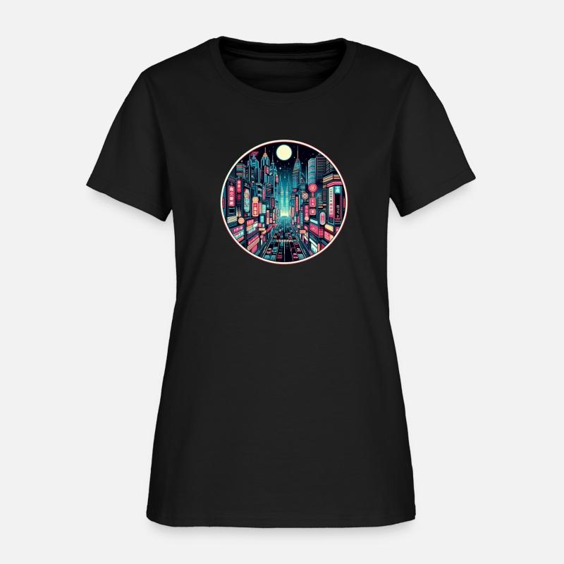 Neon Cityscape Retro Futurism Art 3