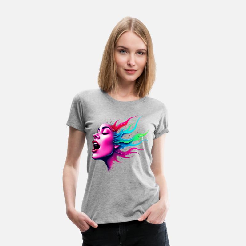 Neon Soundwave Face - Music Lovers T-shirt