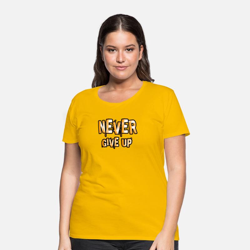 Never give up | Positive saying | Typography