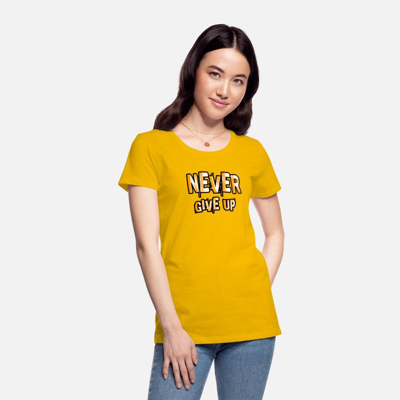 Never give up | Positive saying | Typography