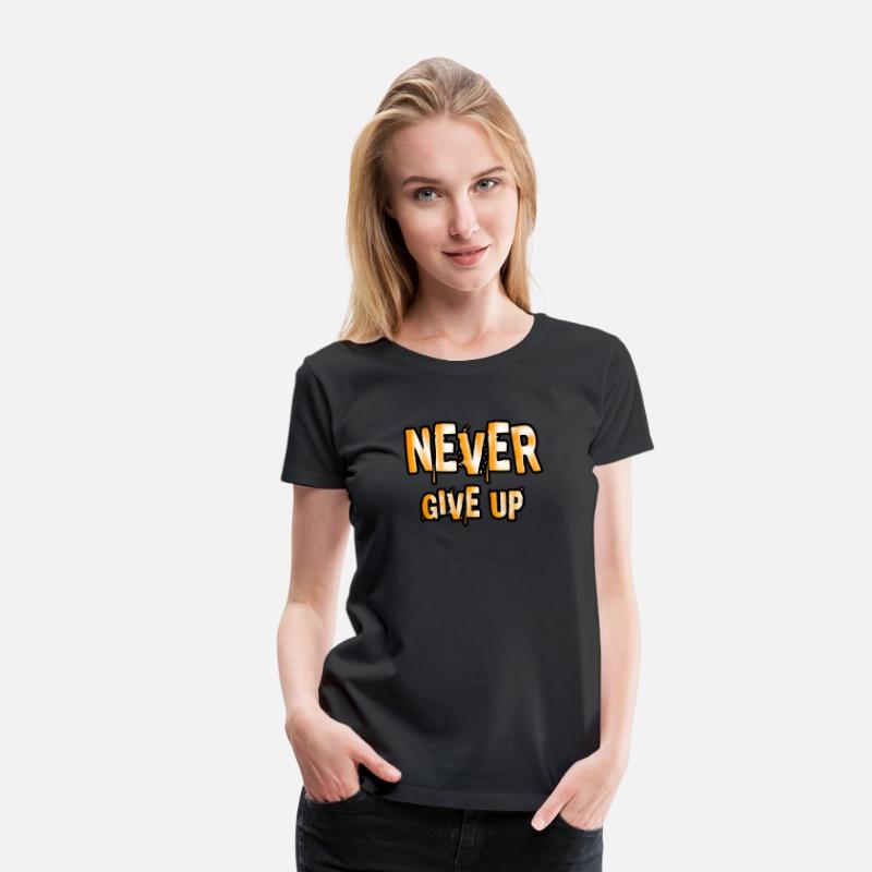Never give up | Positive saying | Typography