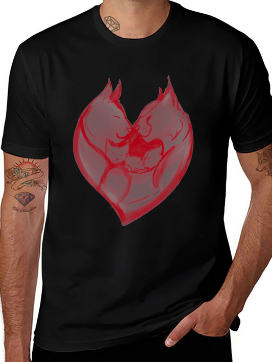Red Heart Graphic Black T-Shirt
