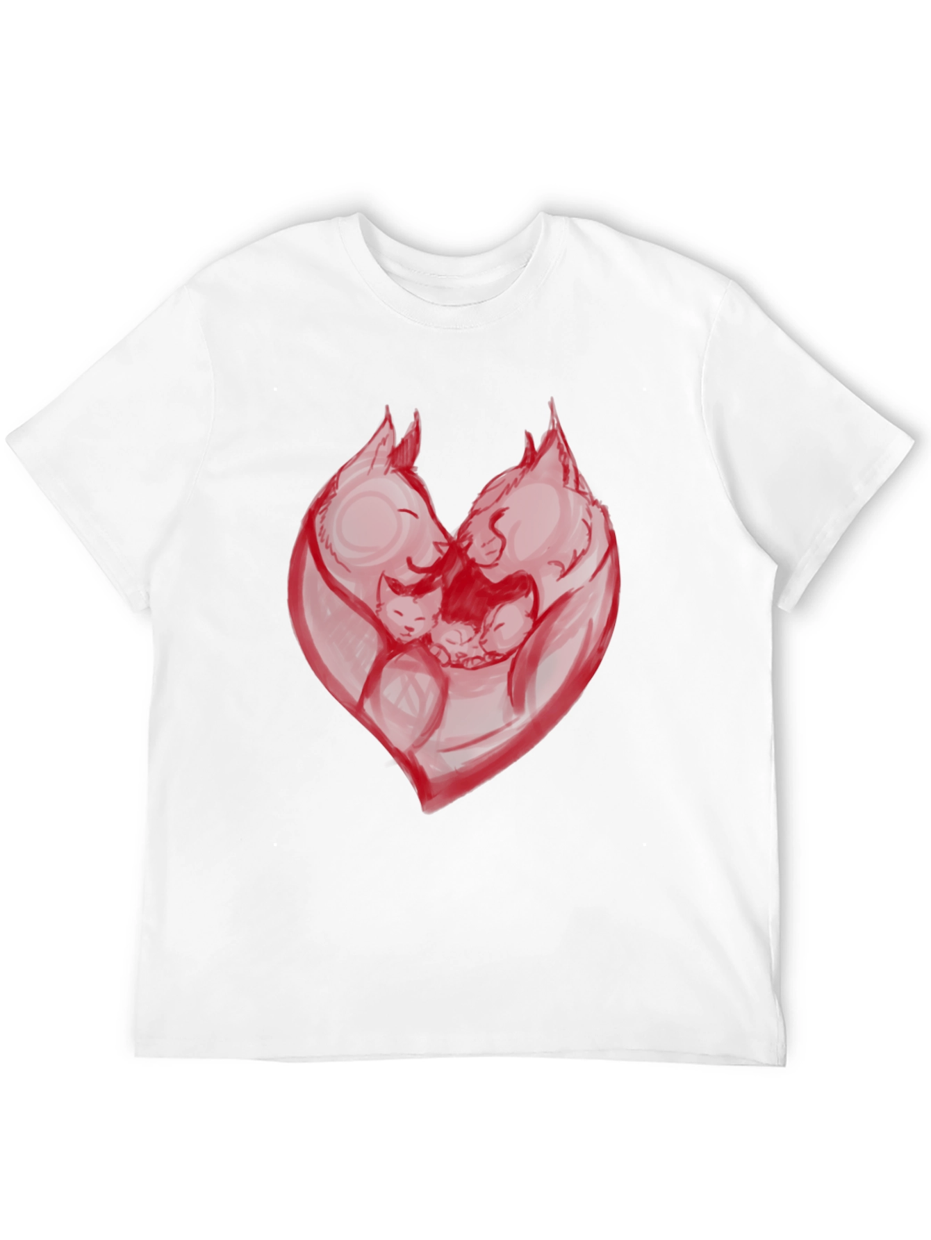 Red Heart Graphic Black T-Shirt