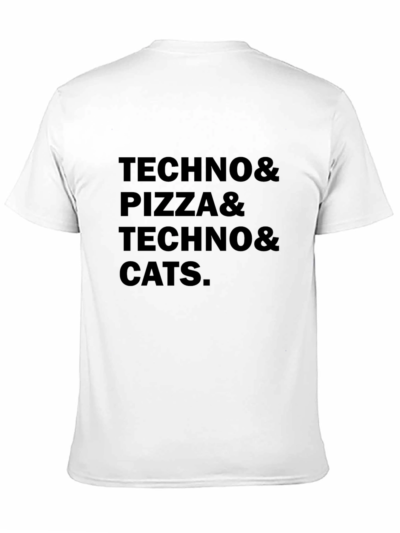 Techno Pizza Cats Graphic Tee - Black