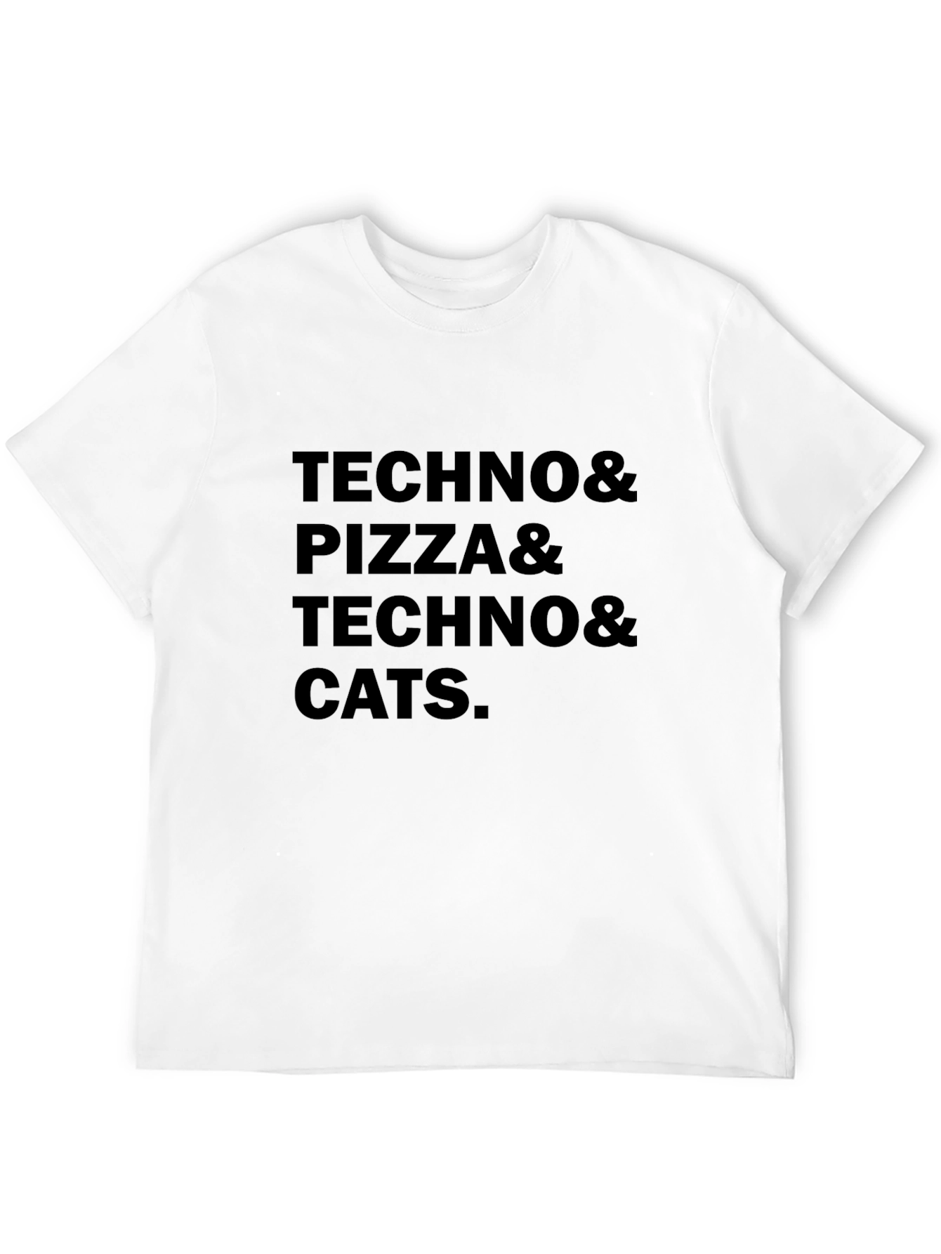 Techno Pizza Cats Graphic Tee - Black