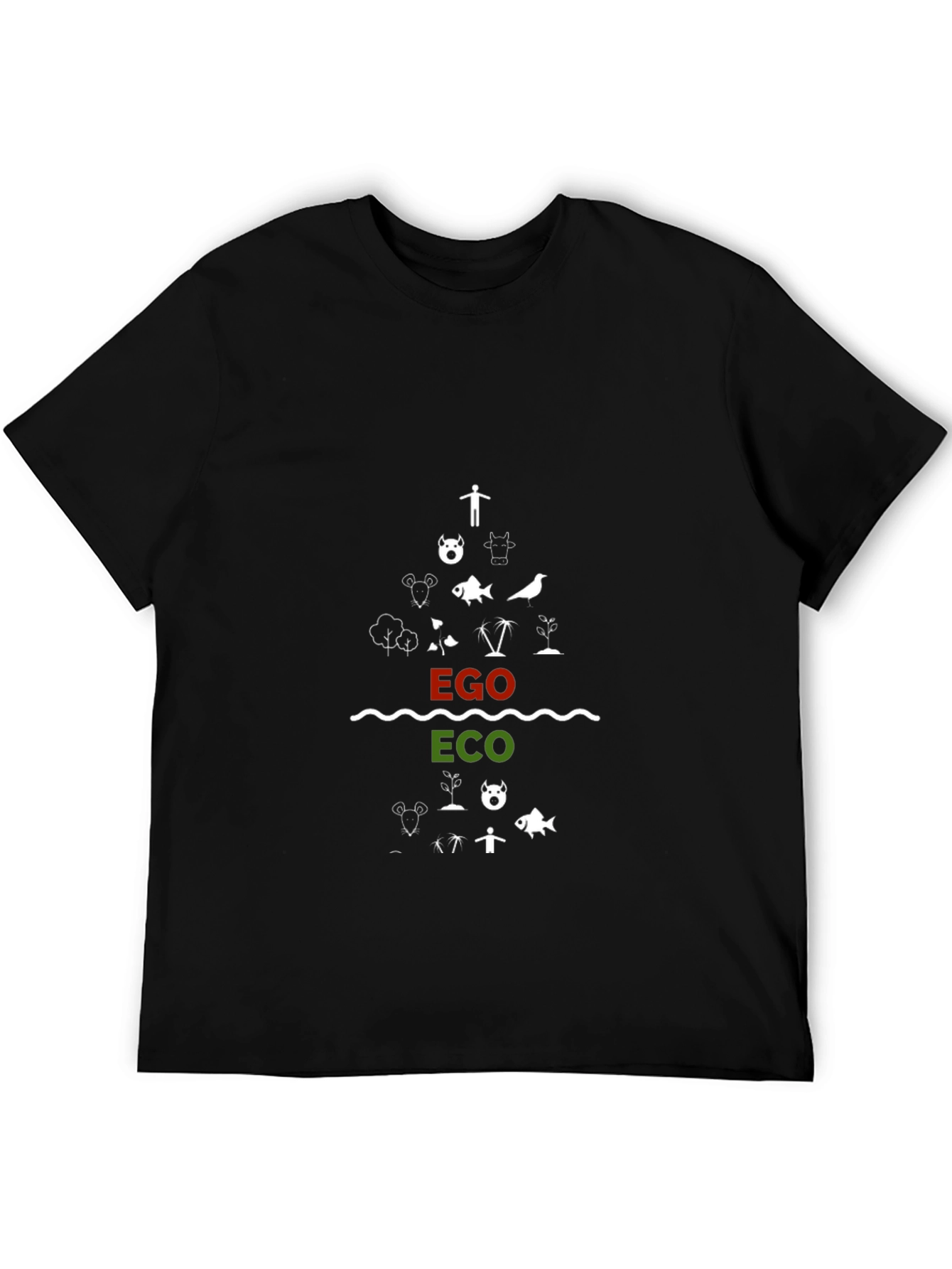 Ego vs Eco Graphic Tee - Black Cotton T-Shirt