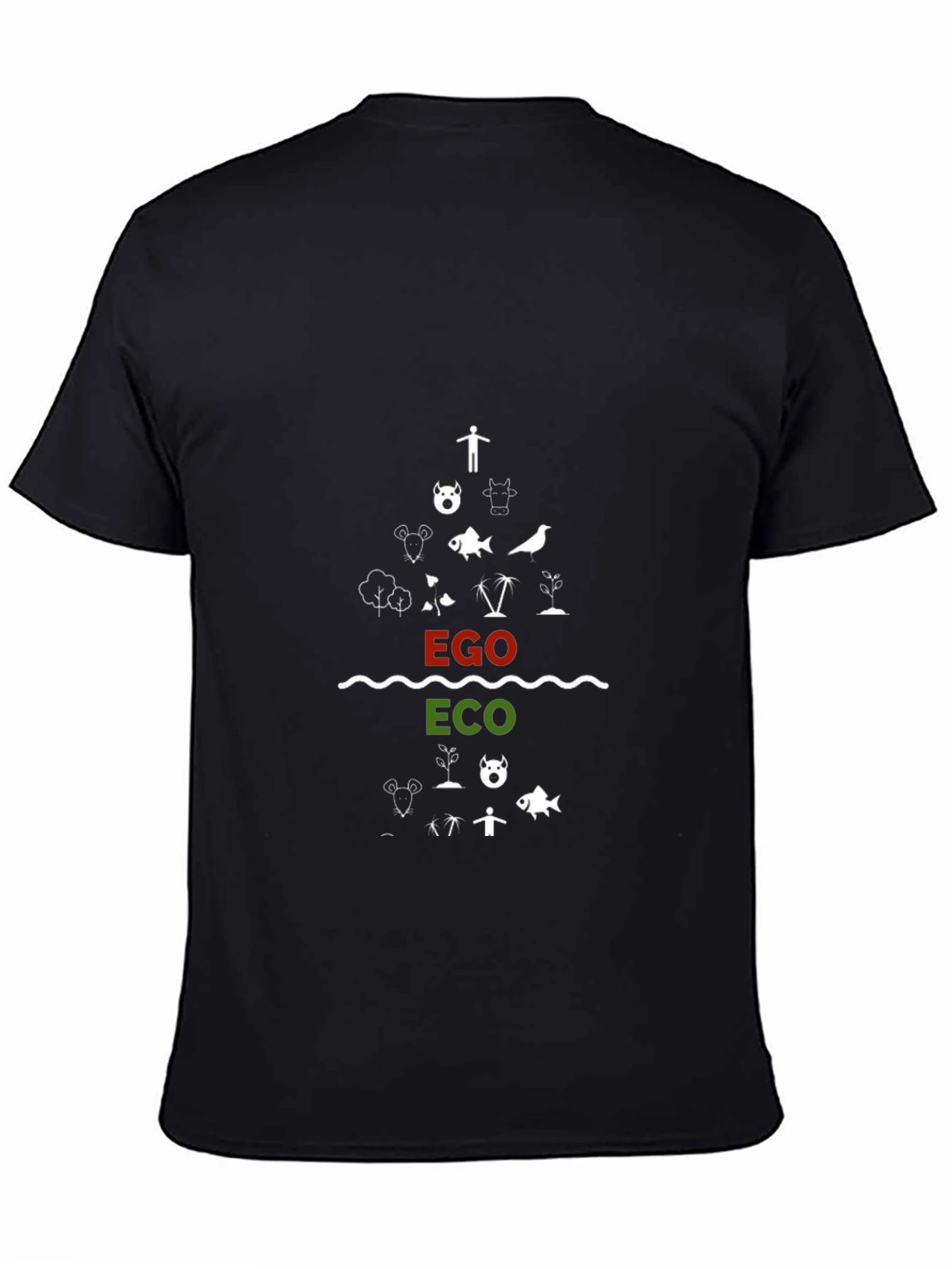 Ego vs Eco Graphic Tee - Black Cotton T-Shirt
