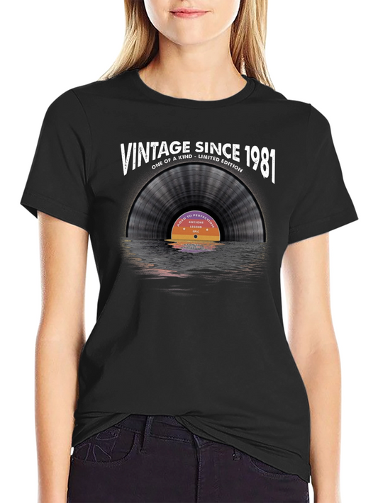 Vintage Since 1981 Vinyl Record T-Shirt