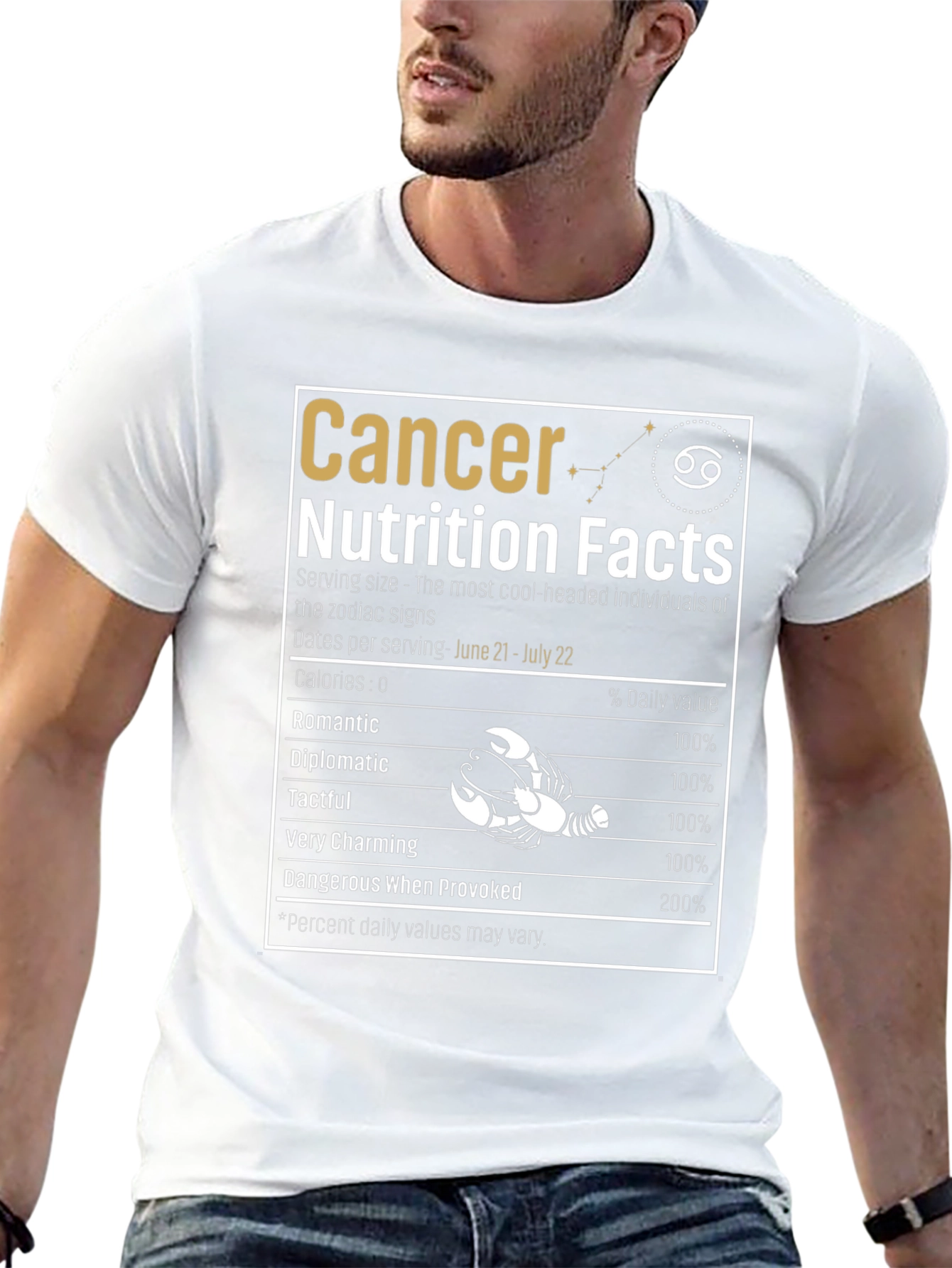 Cancer Zodiac Sign Nutrition Facts T-Shirt