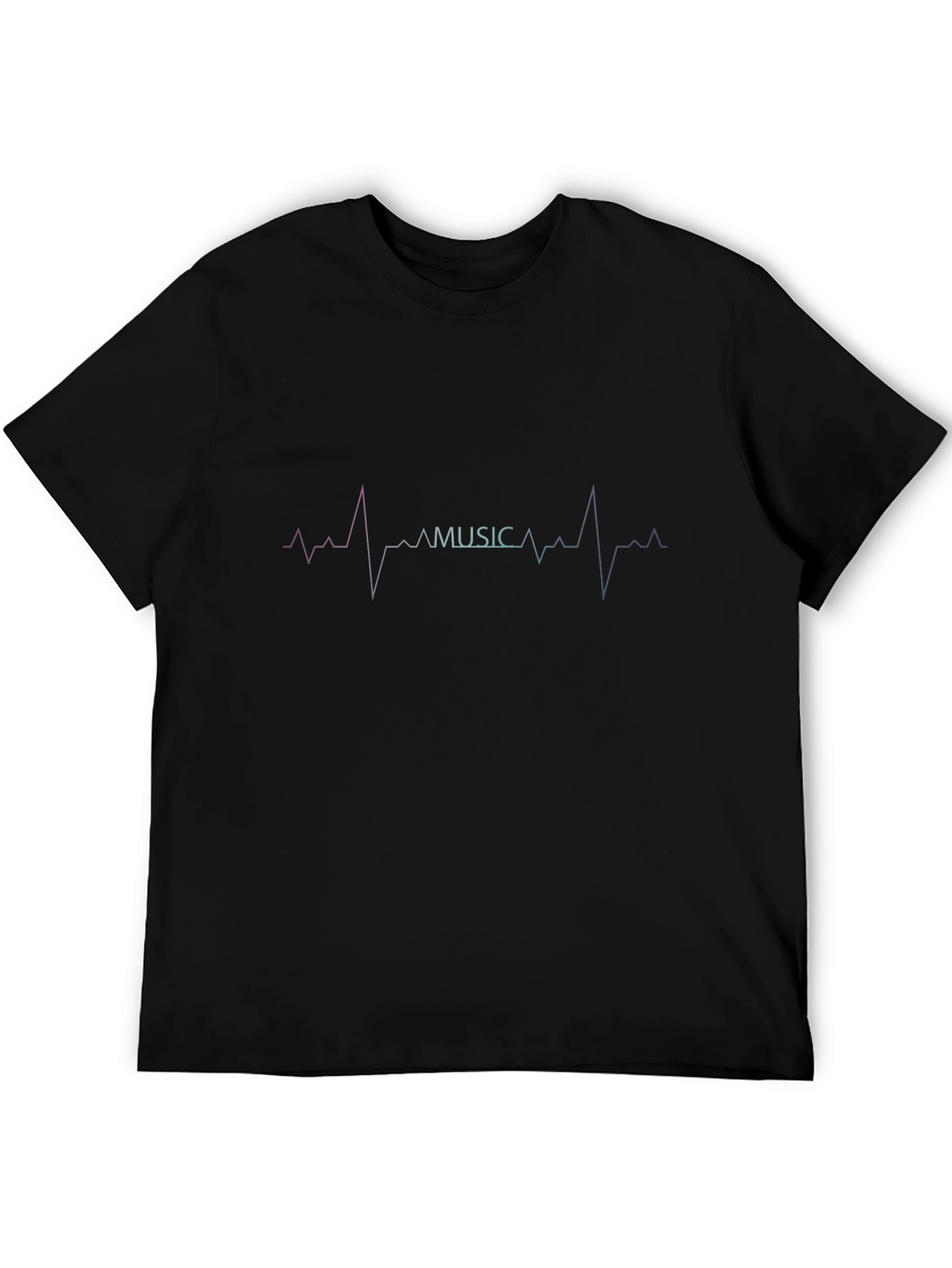 Music Heartbeat Graphic Black T-Shirt