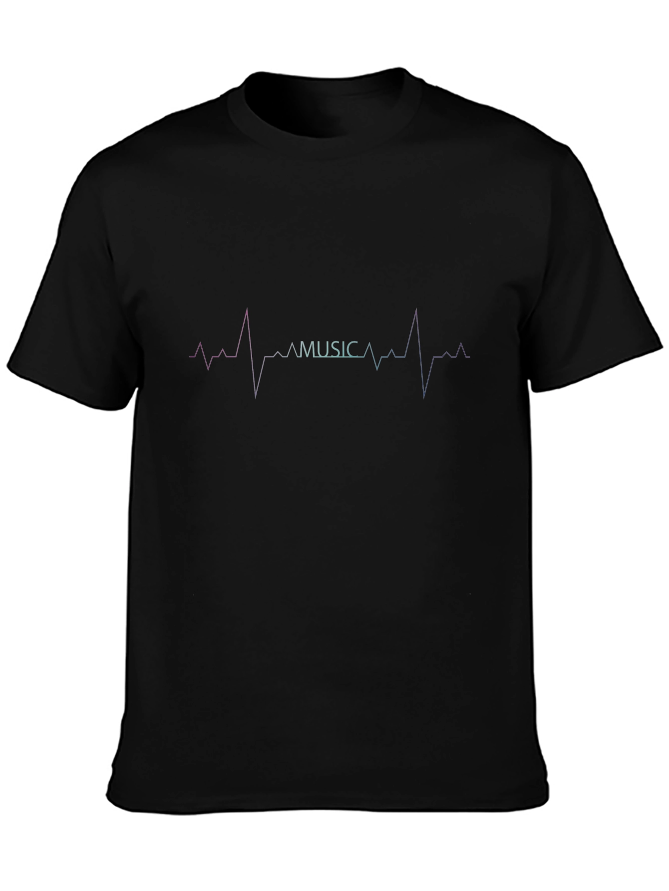 Music Heartbeat Graphic Black T-Shirt