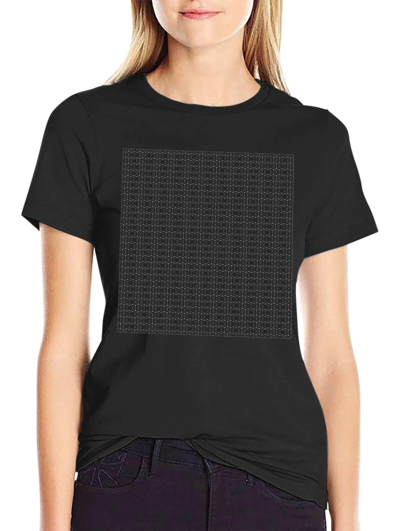 Geometric Pattern Black T-Shirt