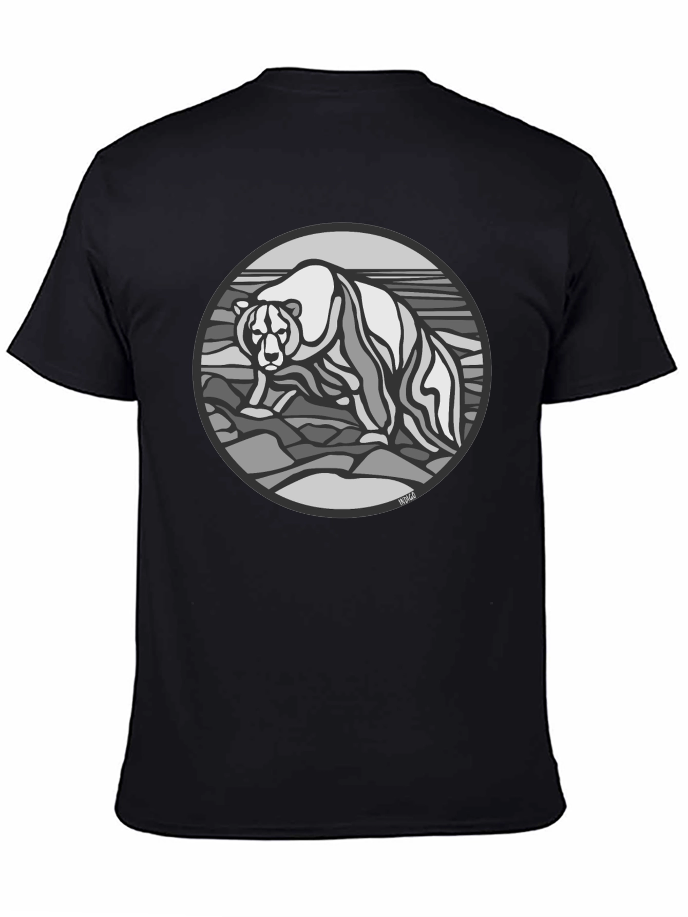 Bear Graphic T-Shirt - Black Cotton Tee