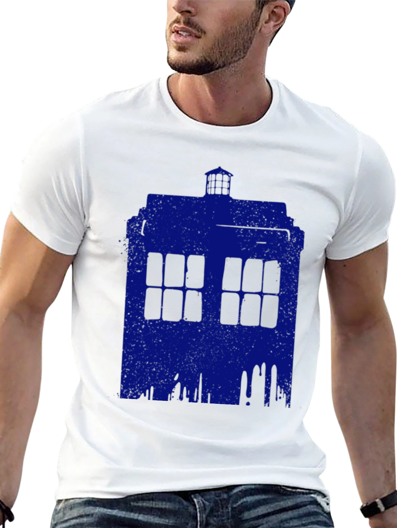 Blue Tardis Graphic Tee - Sci-Fi Fan Apparel