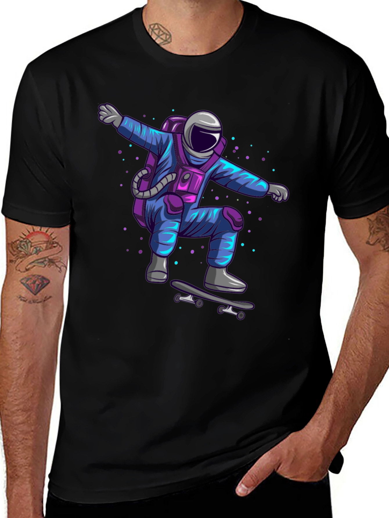 Skateboarding Astronaut Graphic Tee