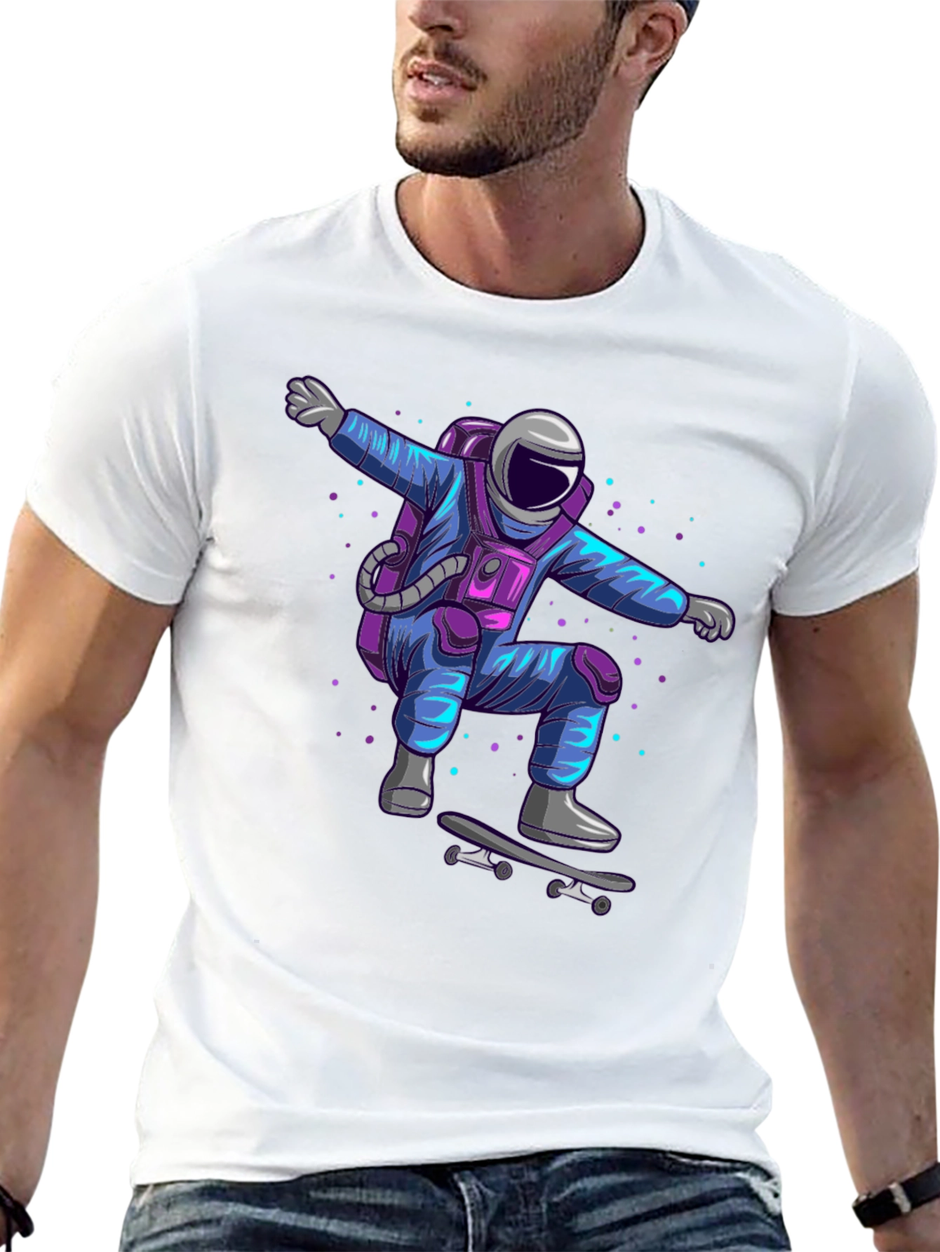 Skateboarding Astronaut Graphic Tee