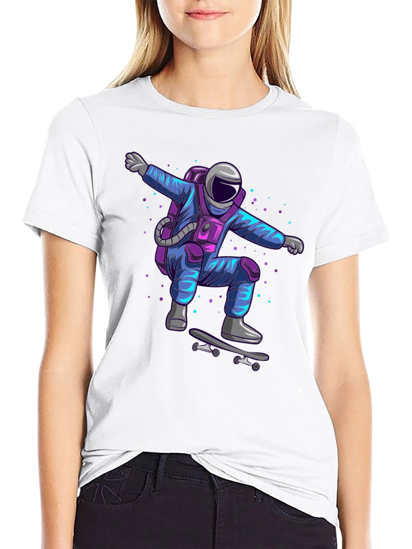 Skateboarding Astronaut Graphic Tee