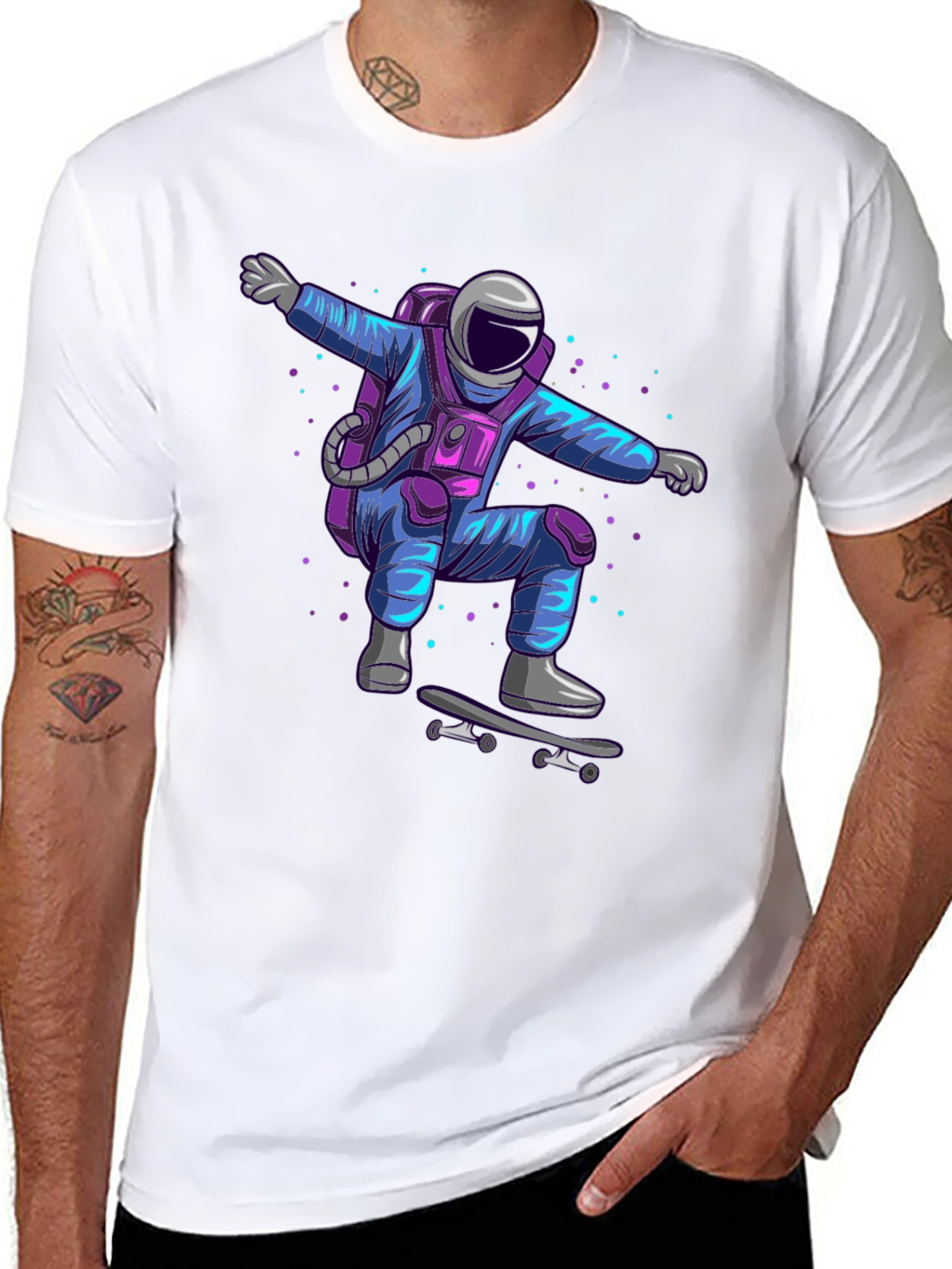 Skateboarding Astronaut Graphic Tee