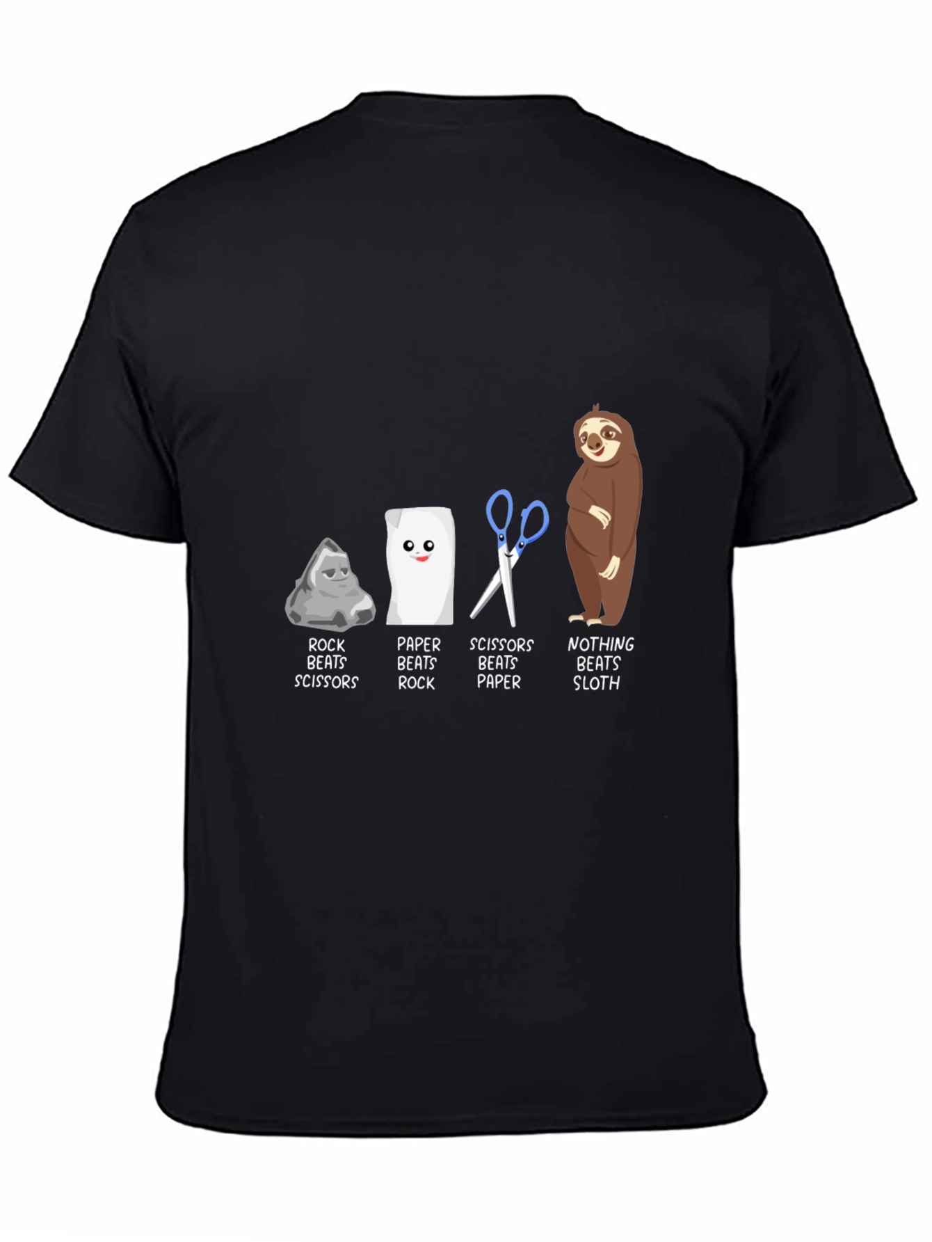 Rock Paper Scissors Sloth Graphic Tee