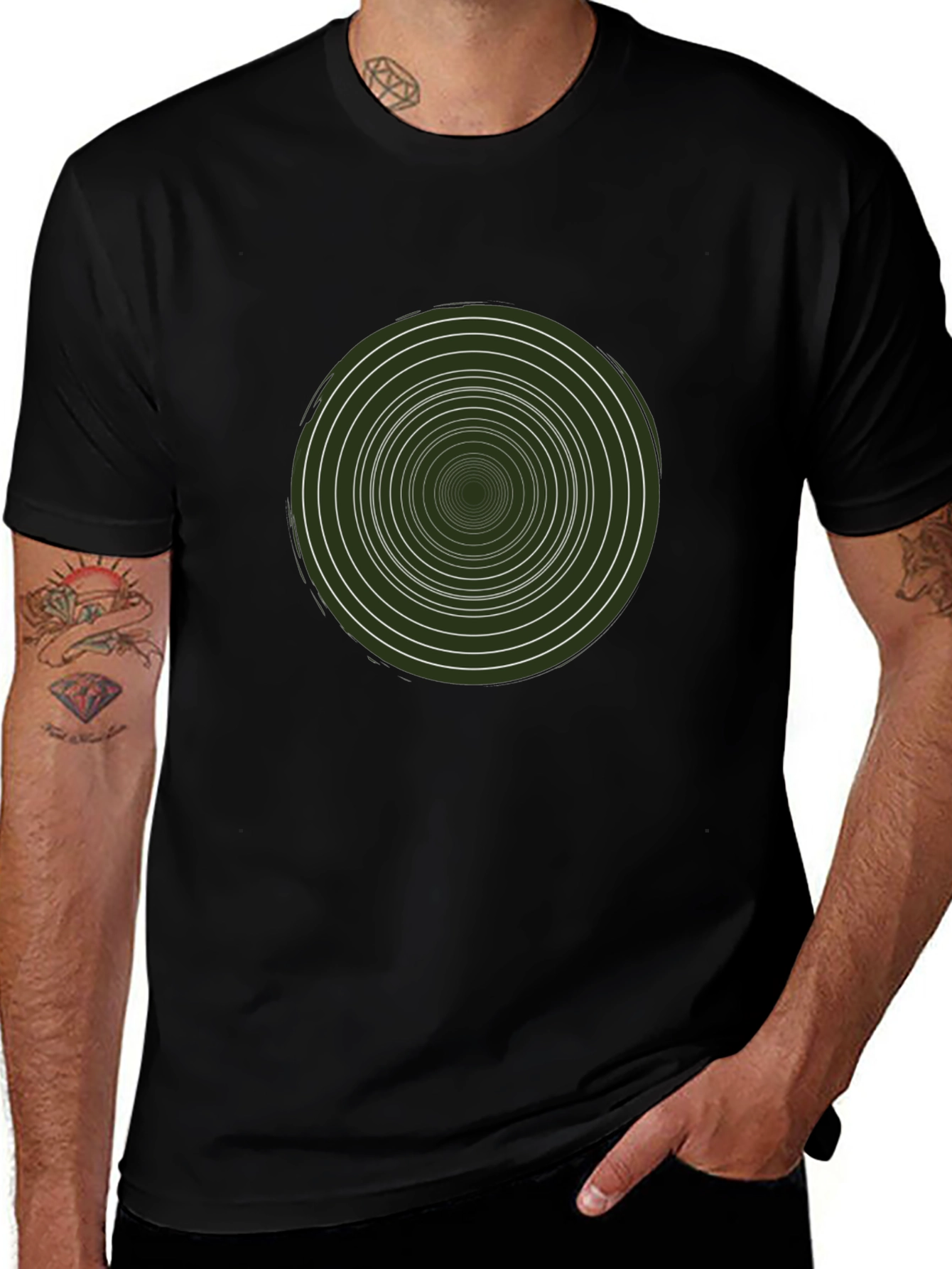 Hypnotic Circle Graphic Tee - Modern Style