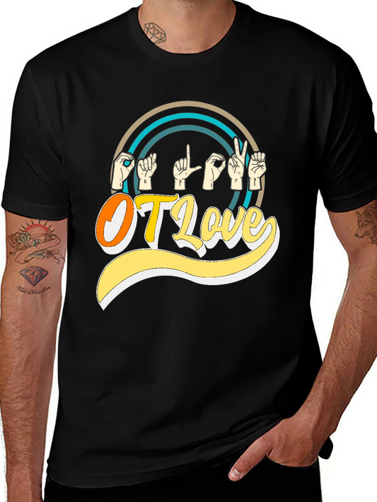 OT Love Sign Language Graphic T-Shirt