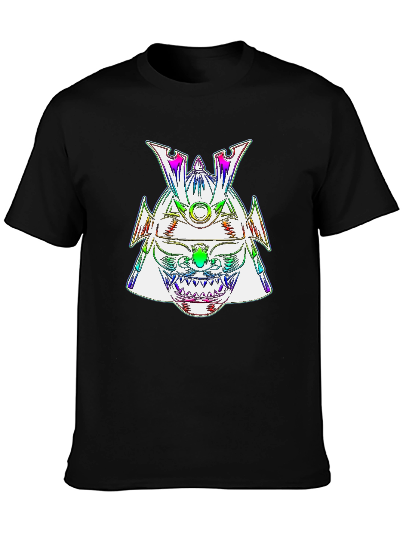 Rainbow Samurai Helmet Graphic Tee - Mens Black T-Shirt