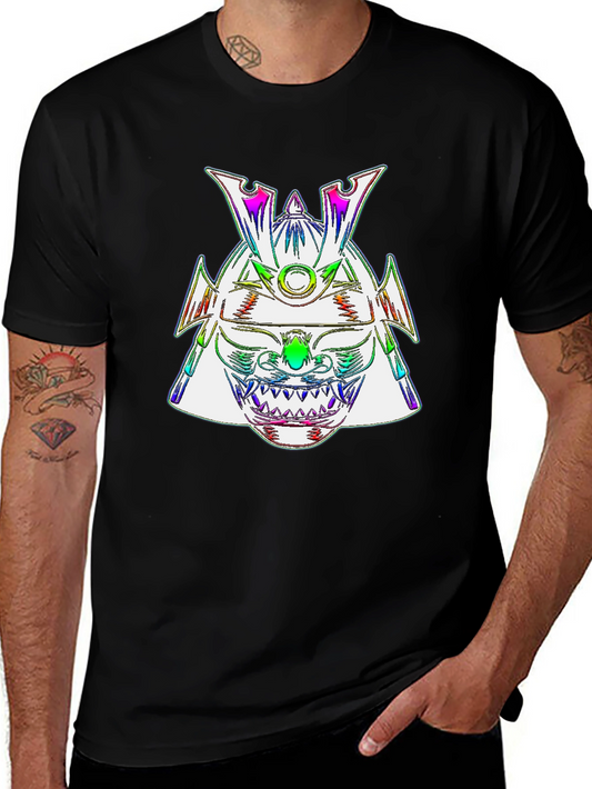 Rainbow Samurai Helmet Graphic Tee - Mens Black T-Shirt