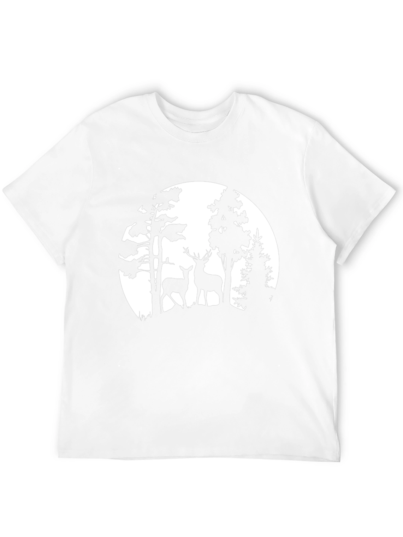 Deer in Forest Silhouette Graphic Tee