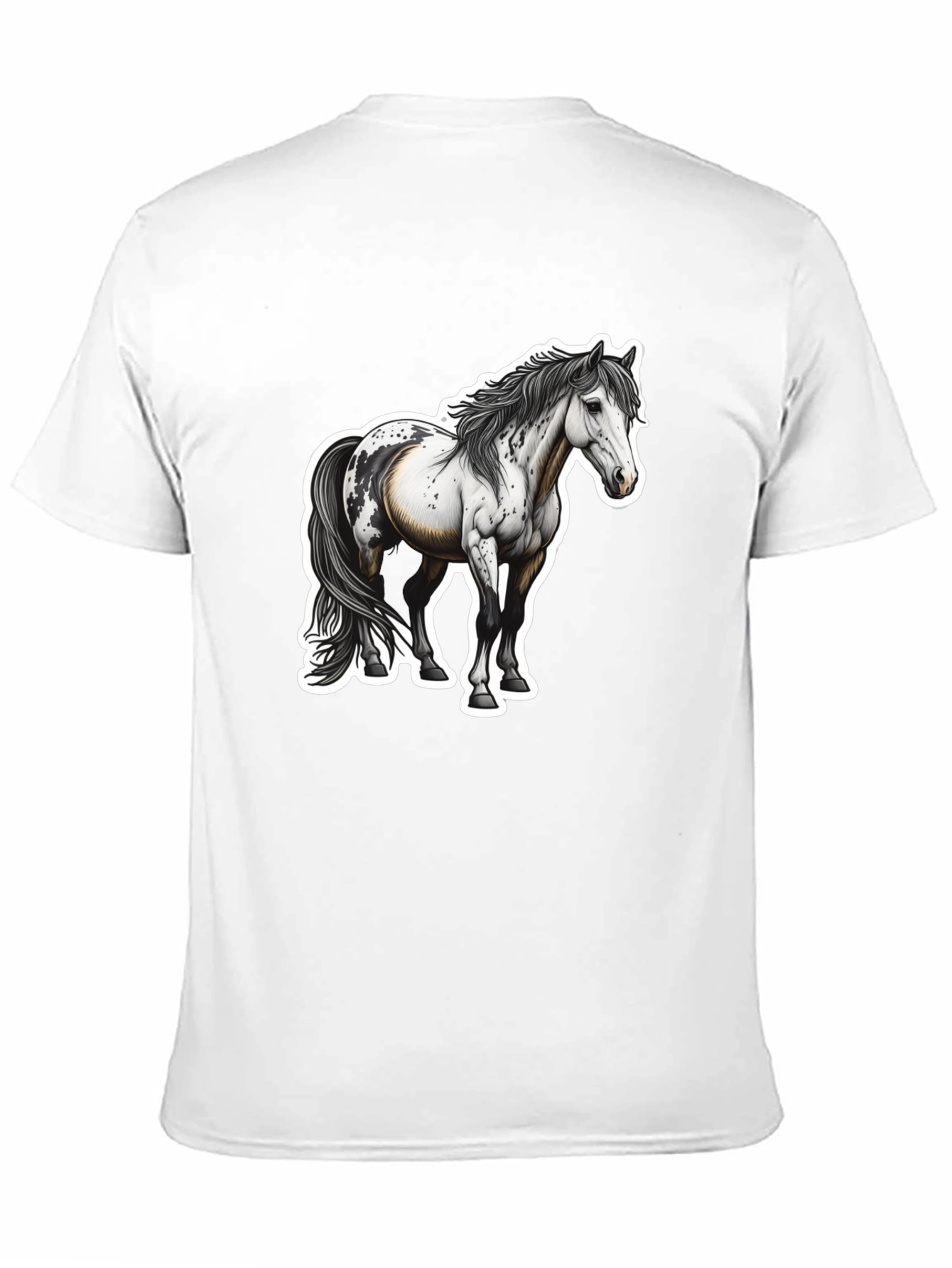 Horse Graphic Black Tee for Men