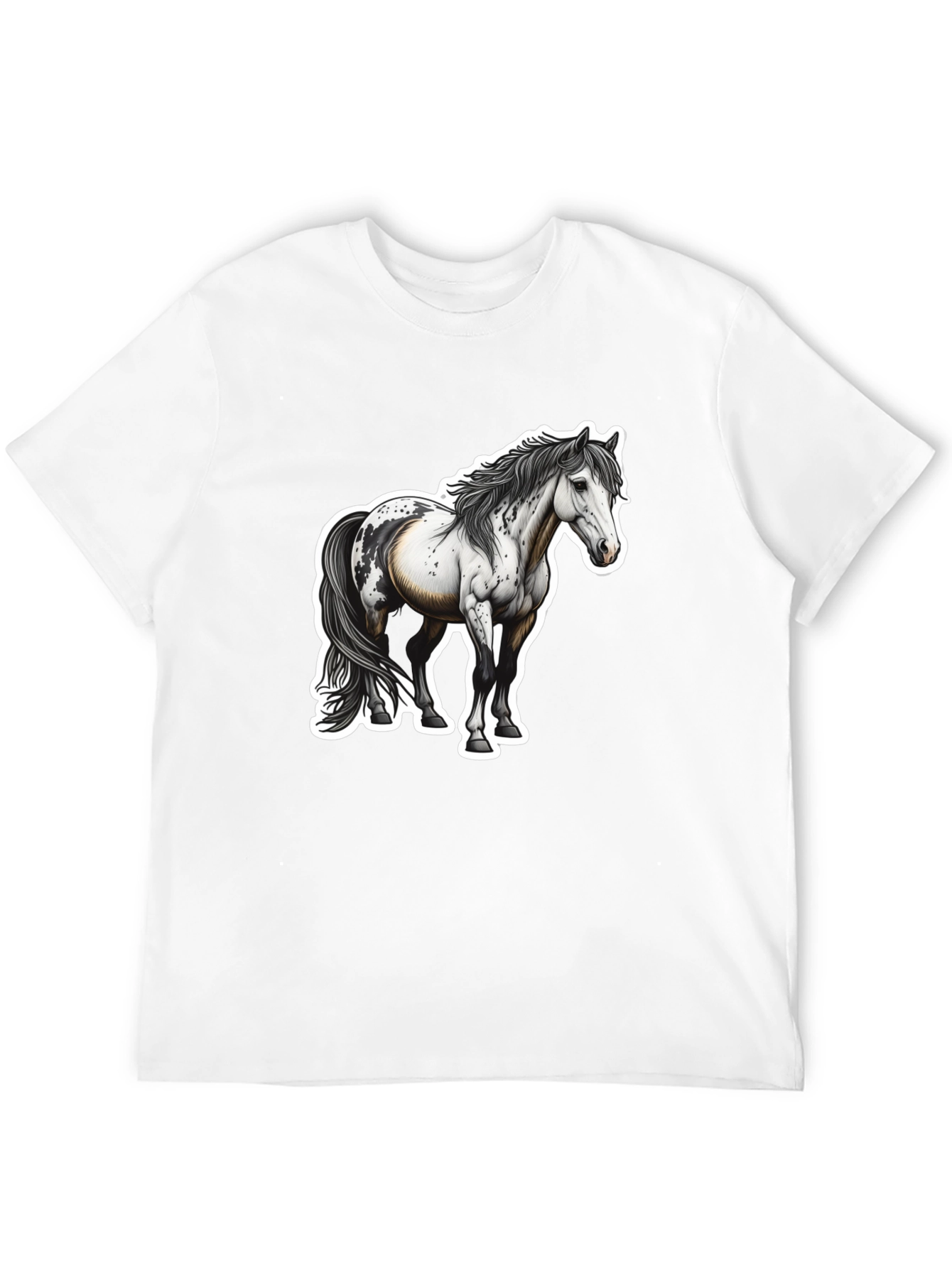 Horse Graphic Black Tee for Men