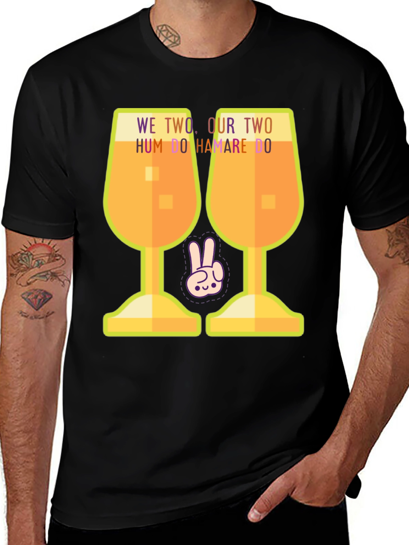 Hum Do Hamare Do T-Shirt - Graphic Print