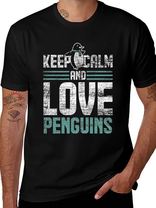 Keep Calm & Love Penguins Graphic T-Shirt