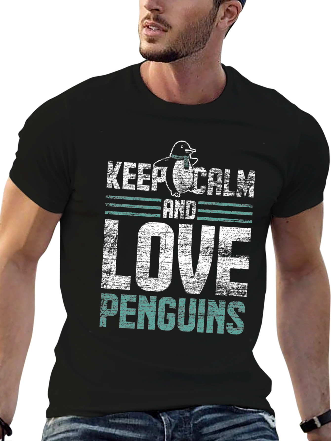 Keep Calm & Love Penguins Graphic T-Shirt