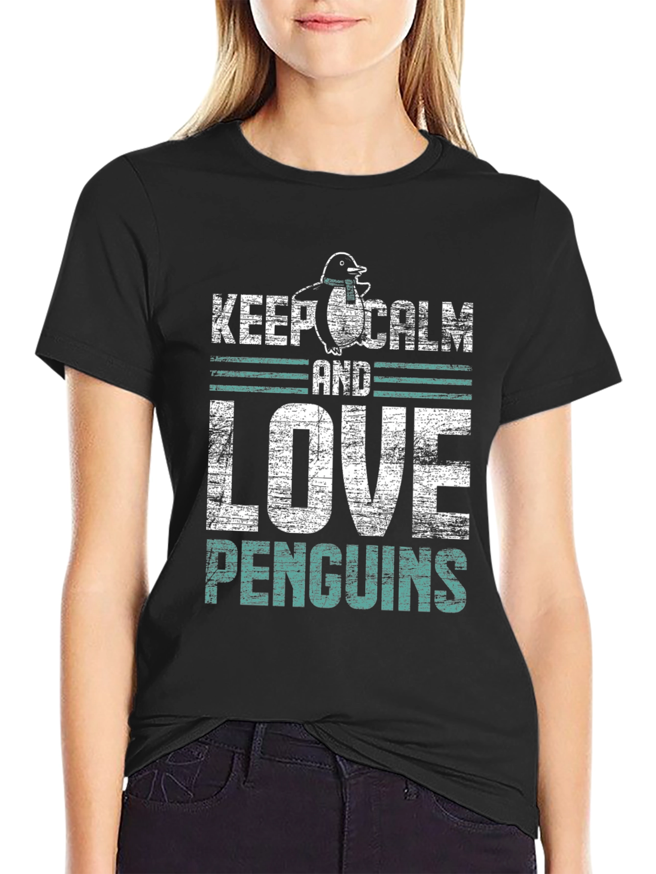 Keep Calm & Love Penguins Graphic T-Shirt