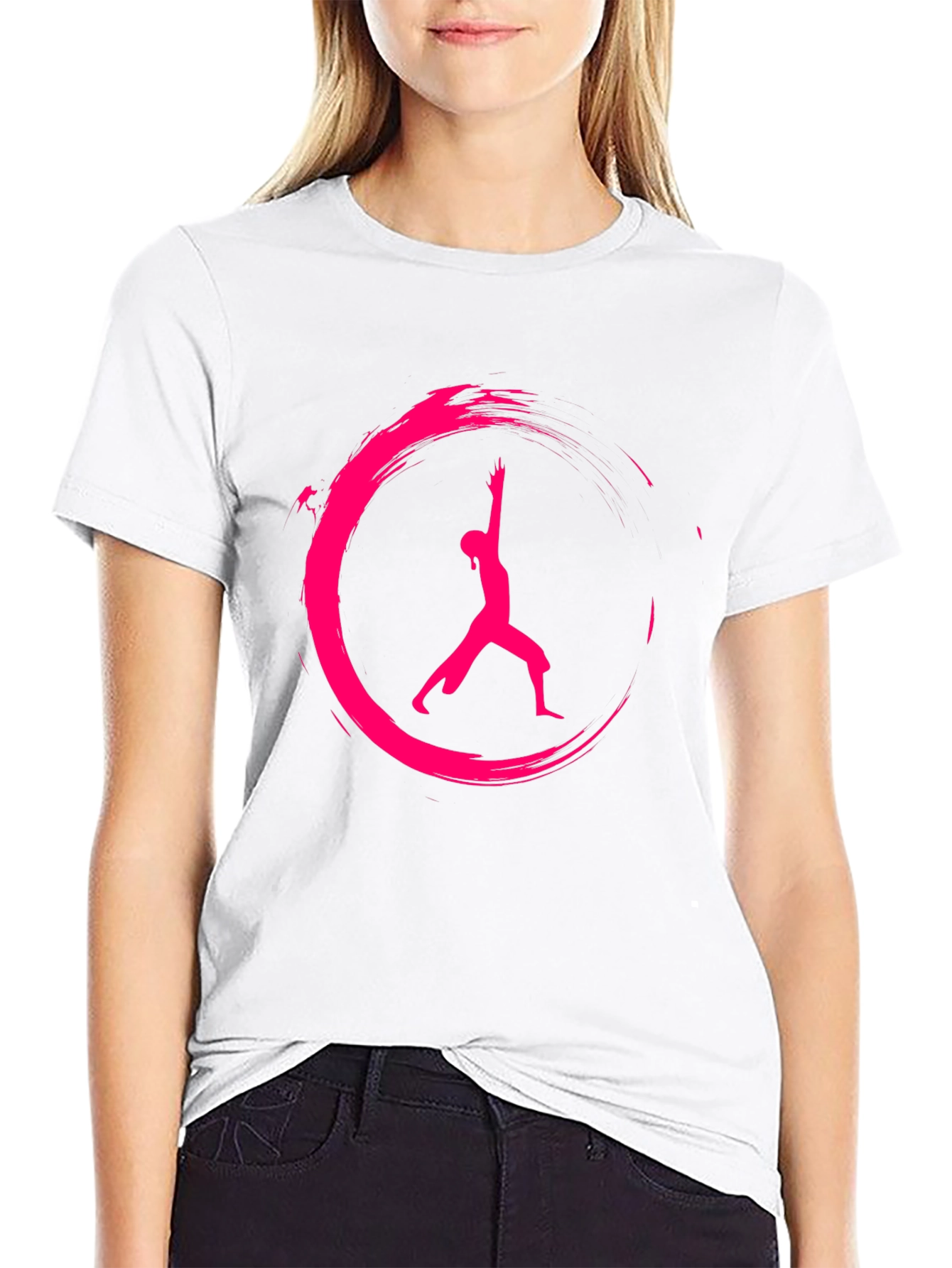 Yoga Pose Graphic Black T-Shirt