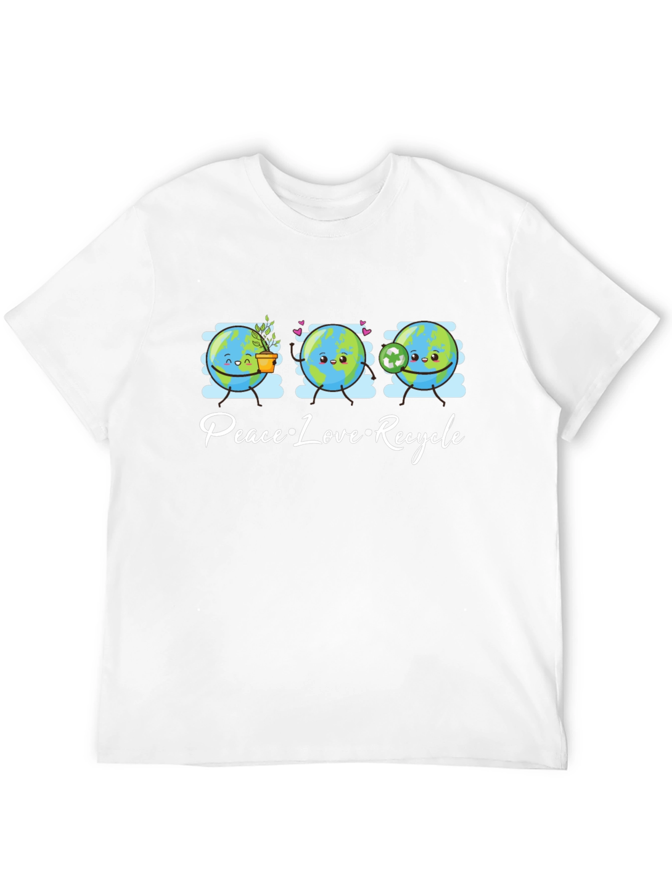 Peace Love Recycle T-Shirt Earth Day Graphic Tee
