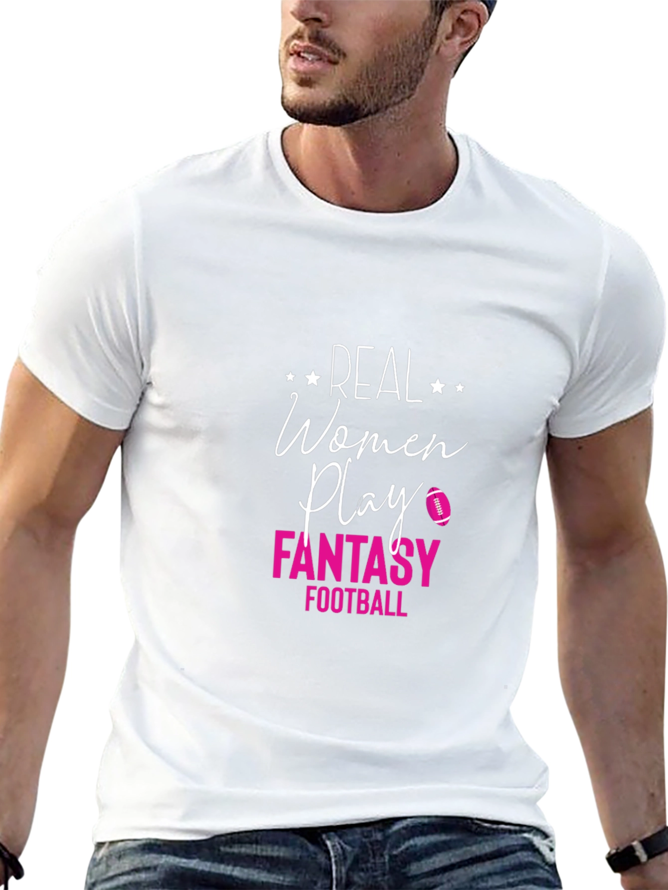 Real Women Play Fantasy Football Graphic Tee