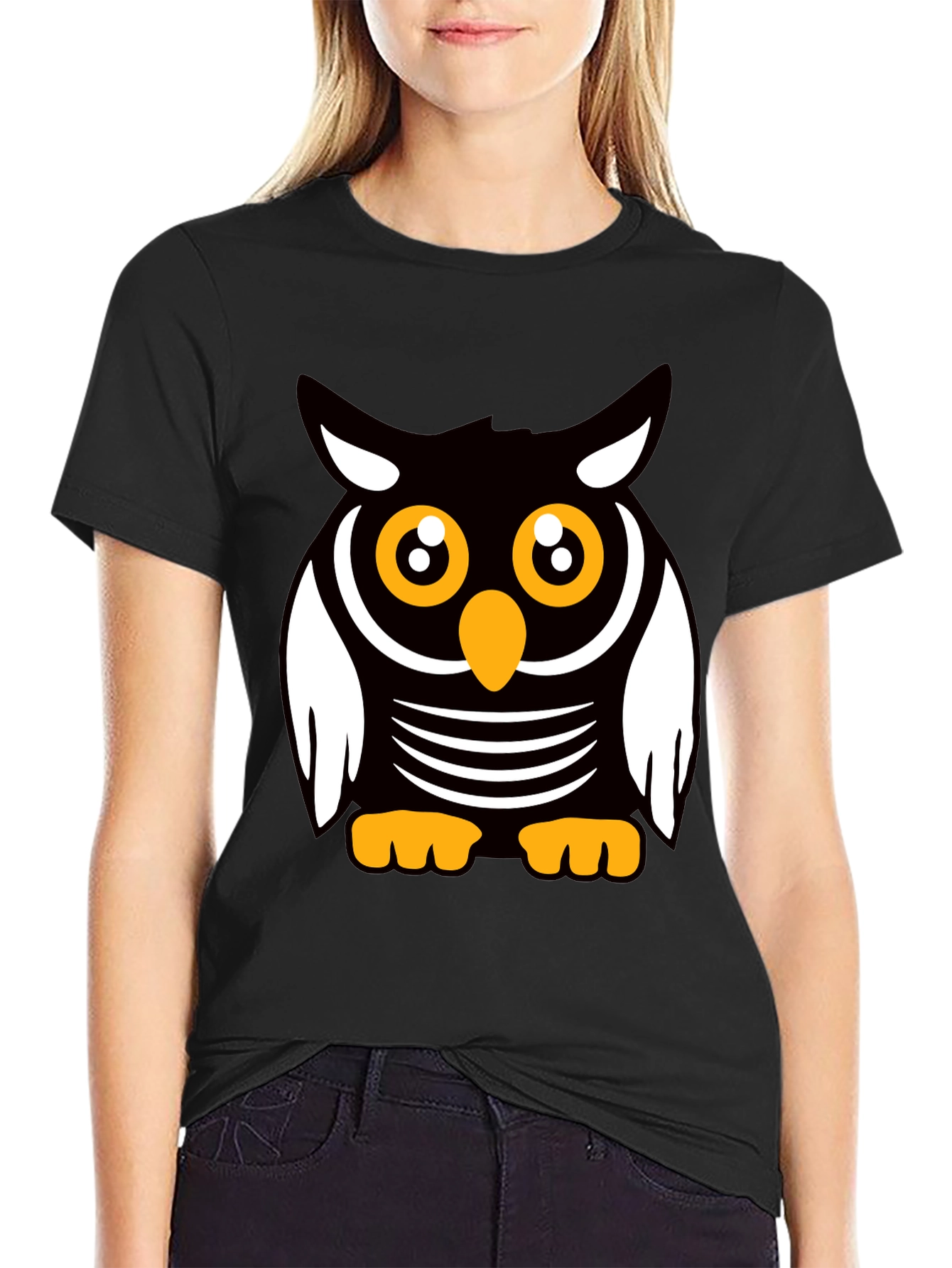 Cute Cartoon Owl Graphic T-Shirt