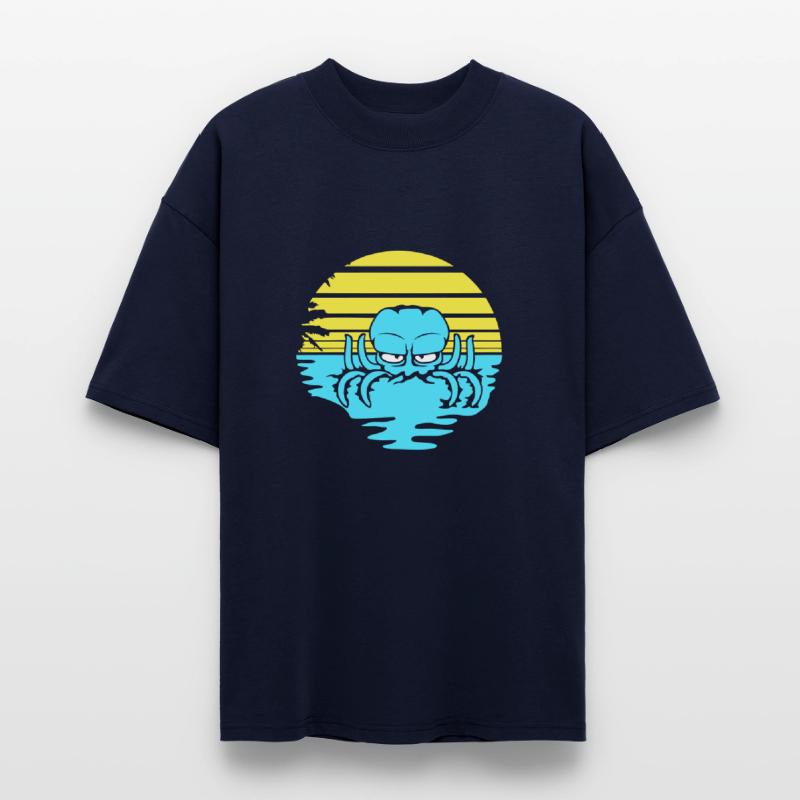 Octopus sea sunset beach vacation lines kraken fun