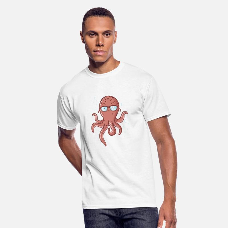 Octopus with Glasses as Nerd in the Water