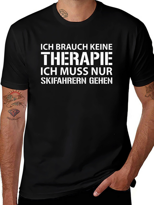 Funny Skiing Therapy T-Shirt for Skiers