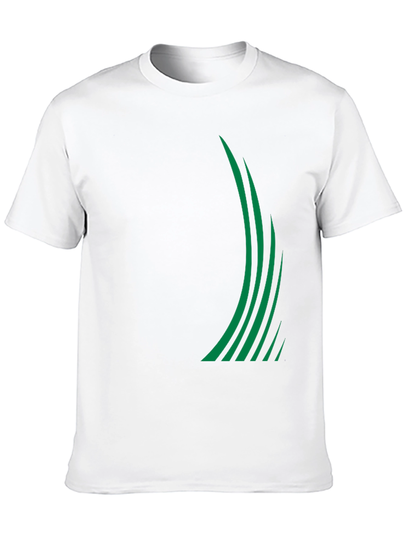 Sleek Black Tee with Green Stripe Design