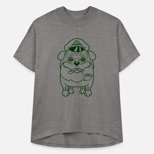 Old Pug Dog Captain Funny Cute Cool Cartoon Comic
