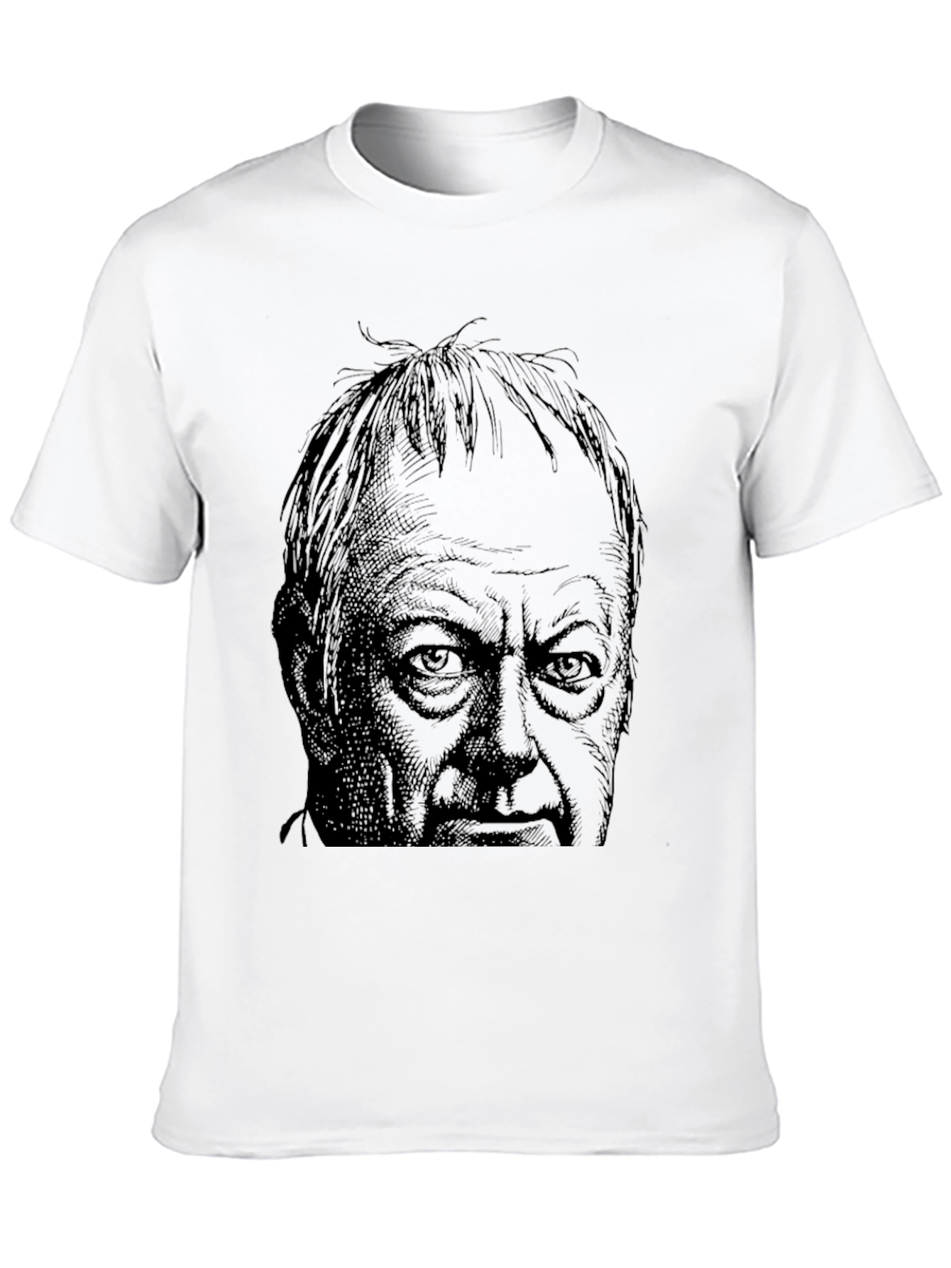 Black T-Shirt with Illustrated Face